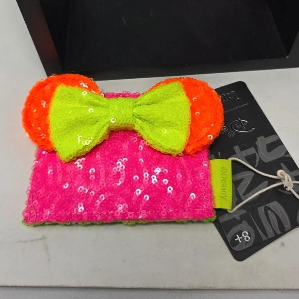 Loungefly Minnie Mouse Color Block Neon Sequin Card Holder